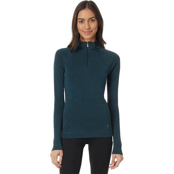 Sold! Smart Wool Womens Dark Blue Classic Thermal Merino Base Layer Top Medium - Picture 1 of 9